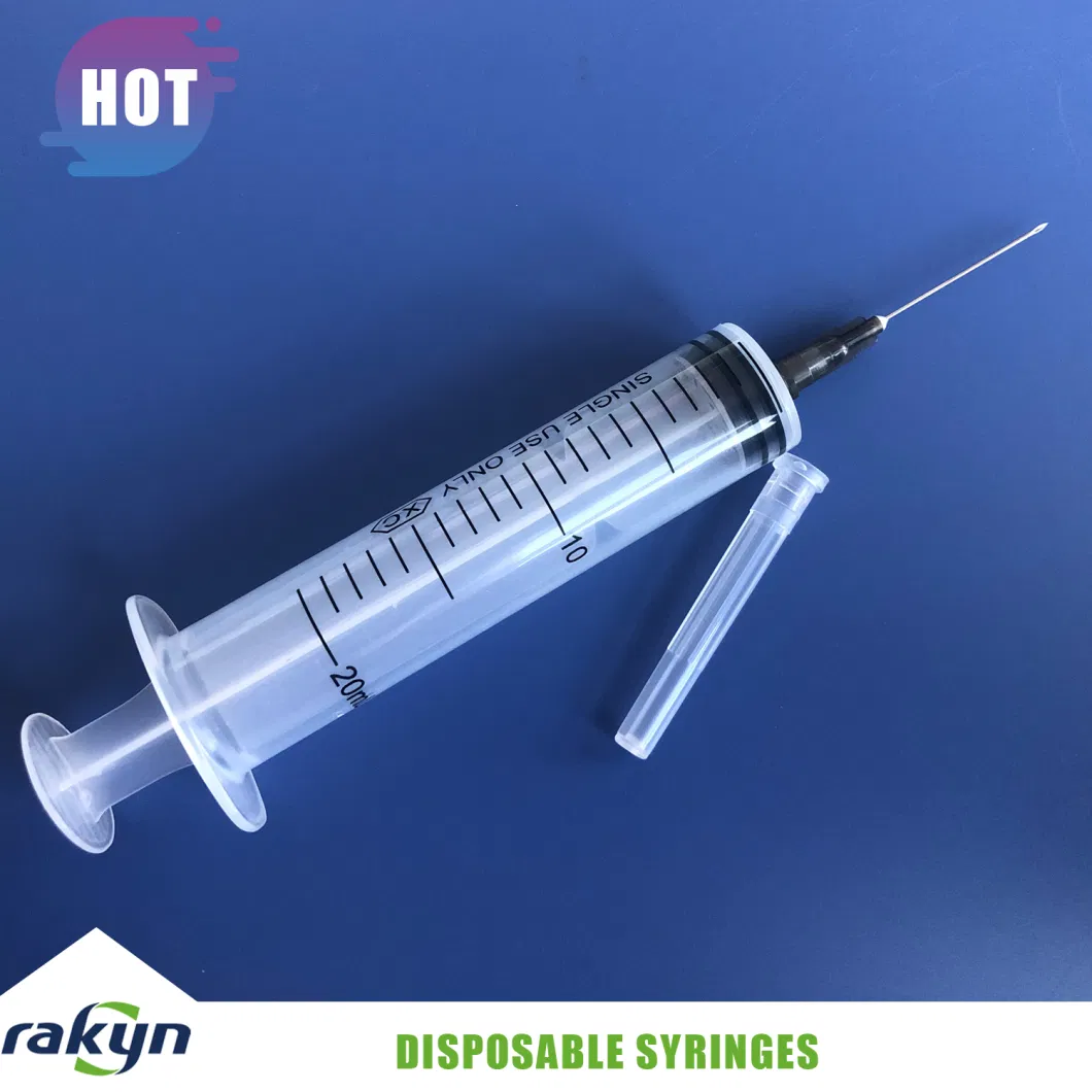 Medical Supply of Disposable Plastic Vaccine Syringes with Needles for Injection Luer Slip 20cc 20ml